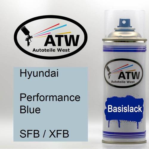 Hyundai, Performance Blue, SFB / XFB: 400ml Sprühdose, von ATW Autoteile West.